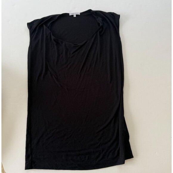 Vince Womens Black Sleeveless Tank Top Medium Rayon Blend Scoop Neck - Picture 1 of 5